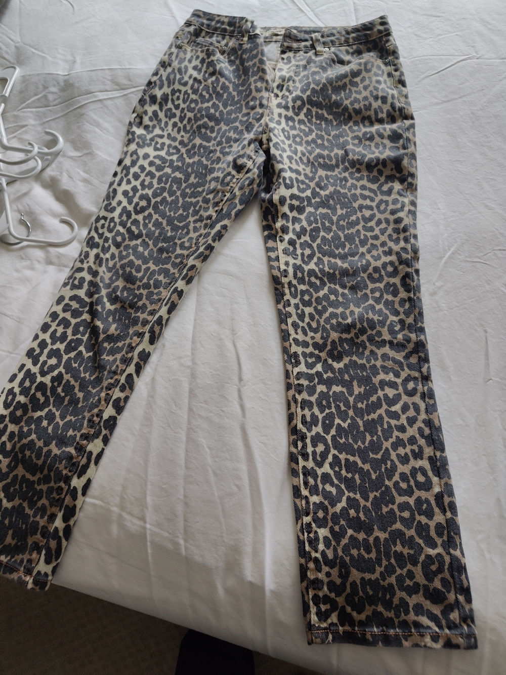 Oat New York Leopard Print Jeans in Beige and Black